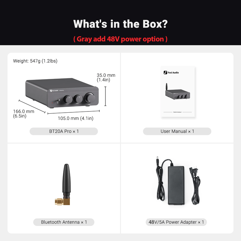 BT20A Pro TPA3255 Bluetooth Sound Power Amplifier 300W X2 Mini Hifi Stereo Class