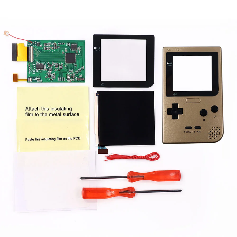 GBP Q5 Larger IPS Screen LCD Display Build in OSD for Gameboy Pocket 8 Color Ret