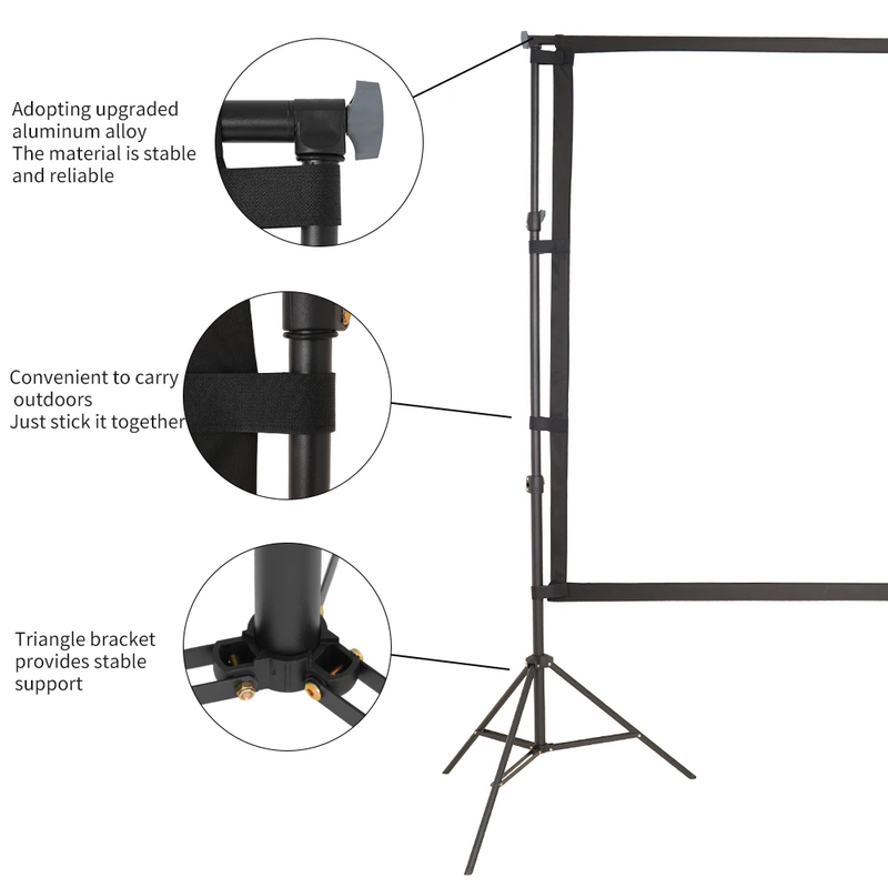 SH Portable Projector Screen with Background Stand Outdoor Movie Screen 120 Inch