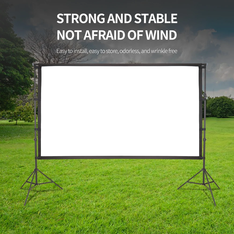 SH Portable Projector Screen with Background Stand Outdoor Movie Screen 120 Inch