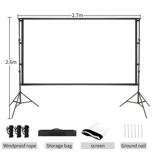 SH Portable Projector Screen with Background Stand Outdoor Movie Screen 120 Inch