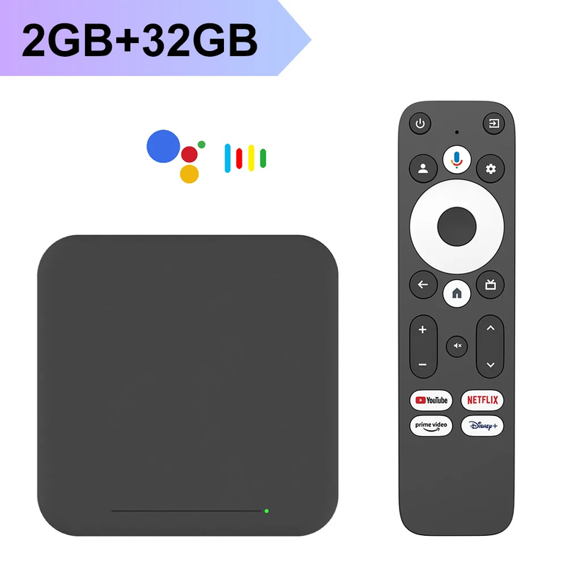 GT1 UHD Google TV Box Google Certified 2GB 32GB Realtek1325 A55 Edge AI Support