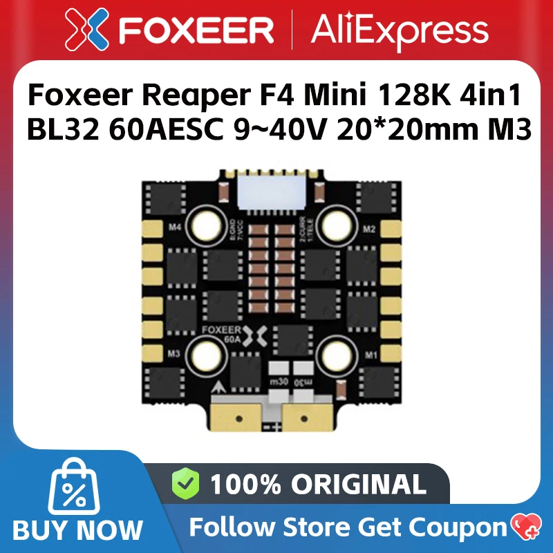 Reaper F4 128K Mini 45A / 60A / 65A Blheli32 4In1 Brushless ESC DSHOT1200 3-6S 3
