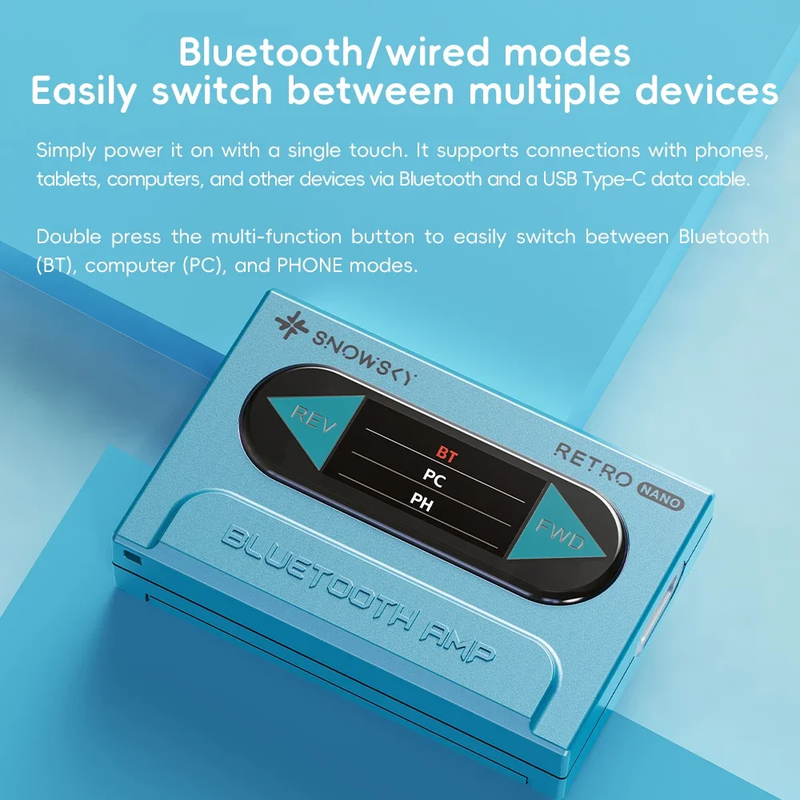 Fiio Snowsky RETRO NANO Bluetooth DAC and Headphone Amplifier LDAC Aptx Adaptive