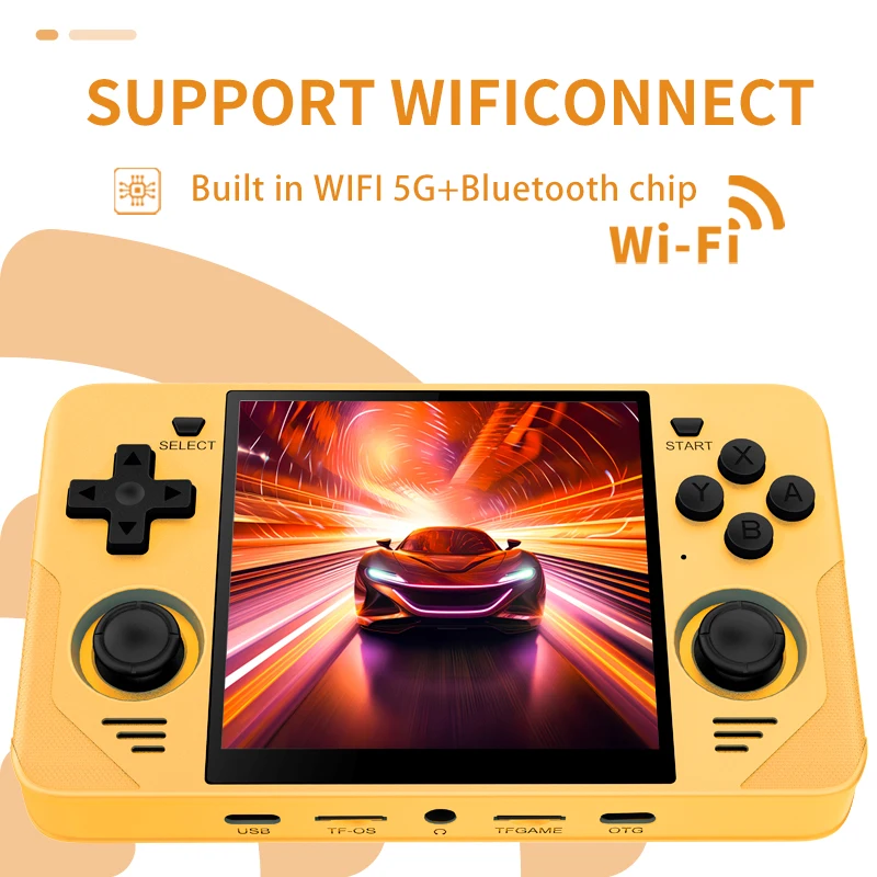 RGB30 Yellow 720*720 4 Inch Ips Screen Built-In WIFI RK3566 Open-Source Retro Ha