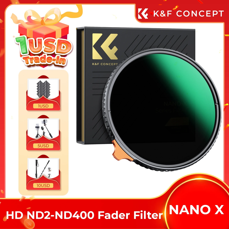 ND2 to ND400 Lens HD ND Filter Fader Variable Adjustable Neutral Density Camera