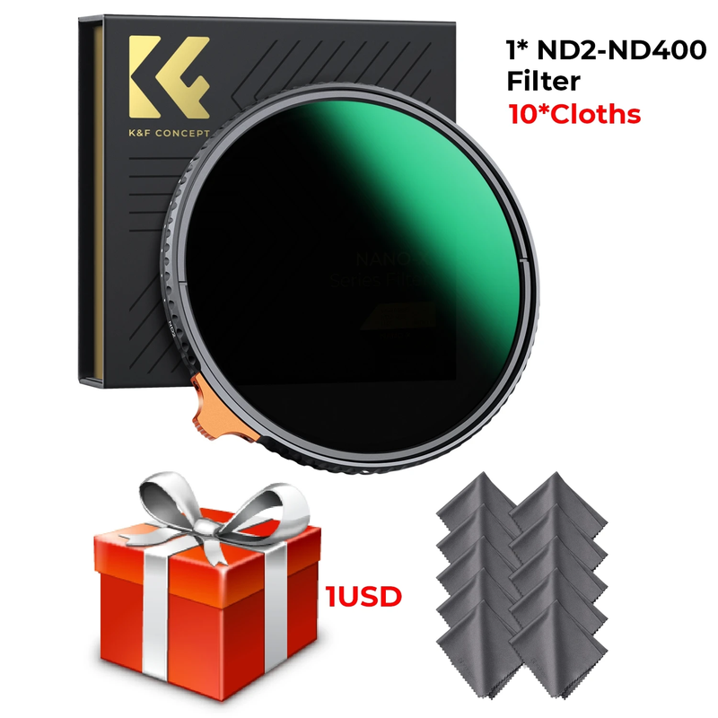 ND2 to ND400 Lens HD ND Filter Fader Variable Adjustable Neutral Density Camera