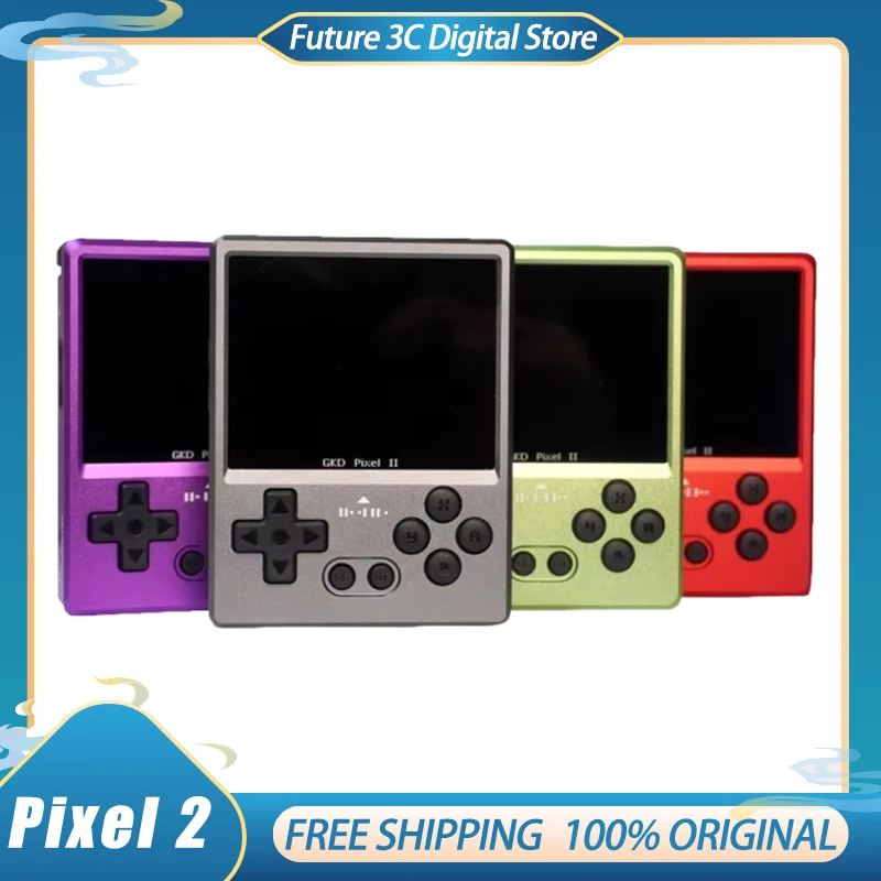 Gkd Pixel 2 Handheld Game Player Kiddy Pixel Ips Screen 2.4 Inch Rk3326S Alumini