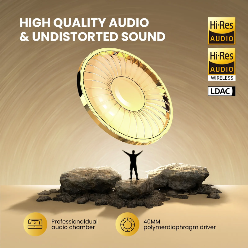A5 Bluetooth 5.4 Headphones 43Db Hybrid Active Noise Cancelling over Ear Wireles