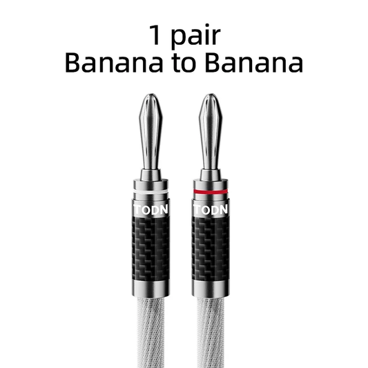 1 Pair HIFI Silver-Plated Speaker Cable High-End 7N OCC Speaker Wire for Hi-Fi S