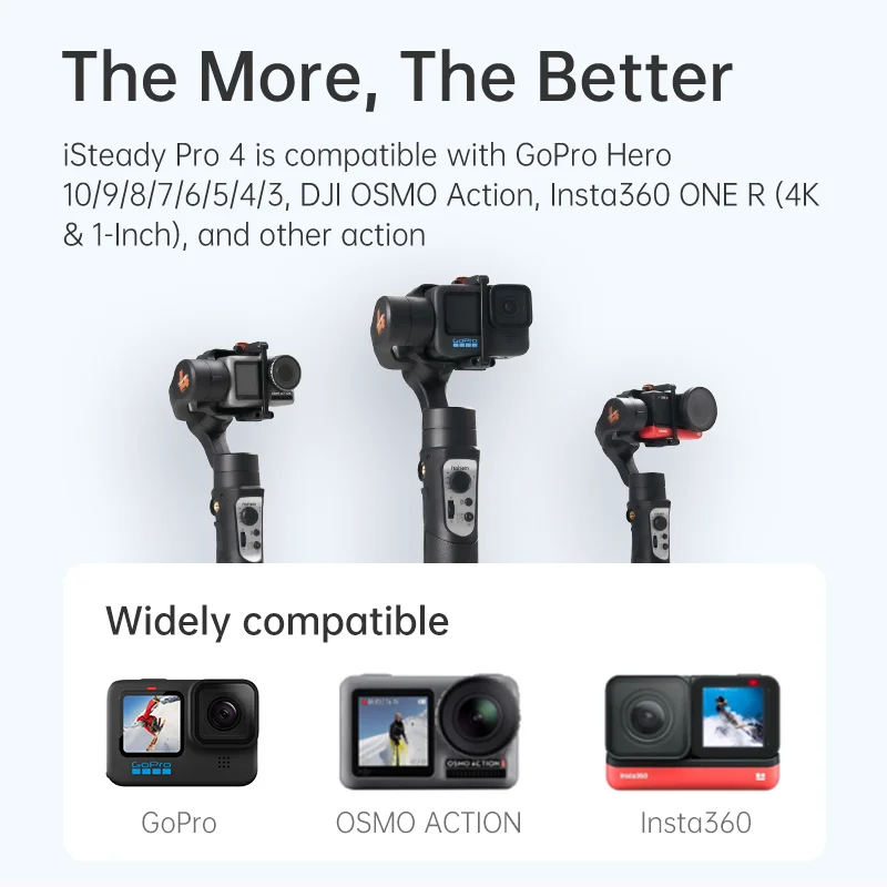 Hohem Isteady Pro 4 Gimbal Stabilizer for Gopro 11 12 13 Action Camera 3-Axis Ha