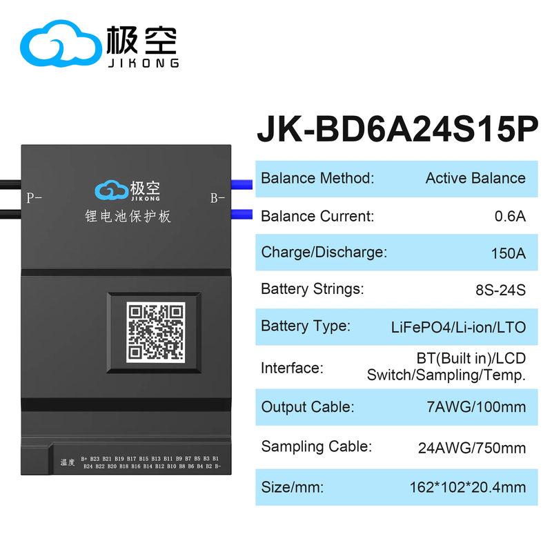 Jk Bms Active Balance Bms BD6A20S15P 8S 12S 13S 14S 16S 17S 20S 24S Smart Bms 12