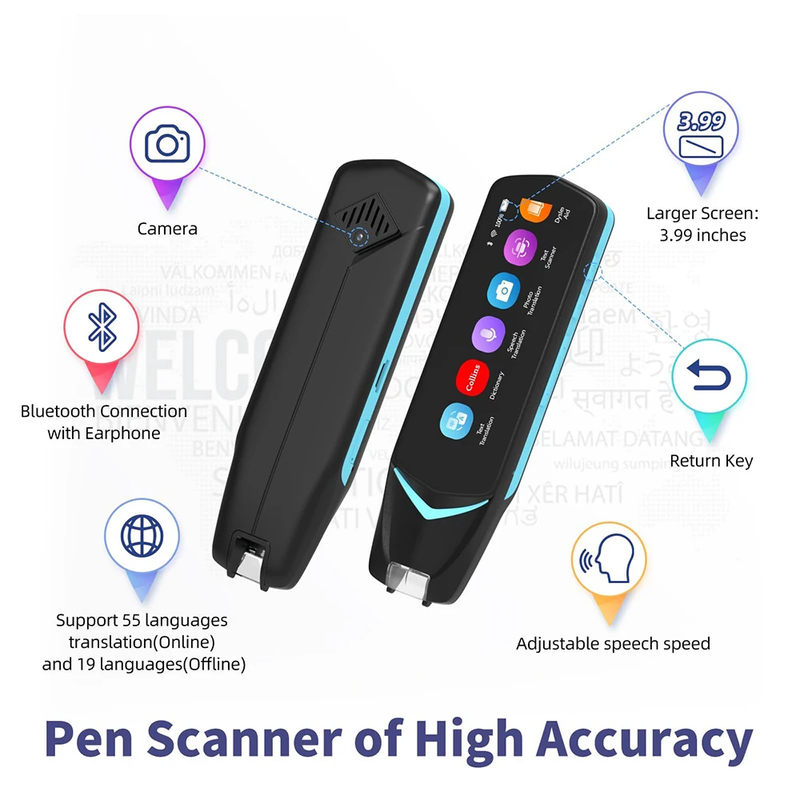 Reading Pen for Dyslexia Scan Reader Pen 4 Text to Speech Device Translator Pen