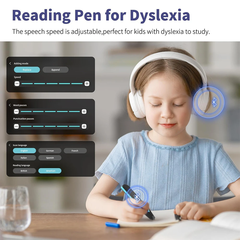Reading Pen for Dyslexia Scan Reader Pen 4 Text to Speech Device Translator Pen