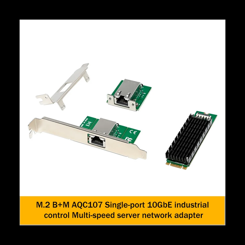 M.2 B+M Single-Port 10Gbe Network Card RJ45 Ethernet Network Adapter AQC107 Indu