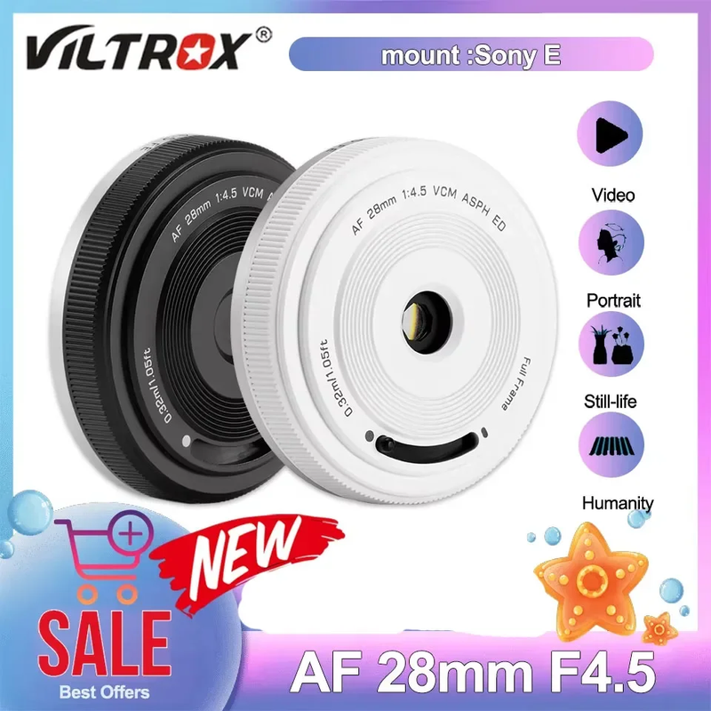 In Stock Viltrox 28Mm F4.5 Full Frame Autofocus Lens for Sony Fe-Mount Pancake L