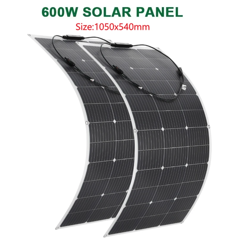 600W 300W Solar Panel Kit 18V Flexible Monocrystalline Solar Cell Power Charger