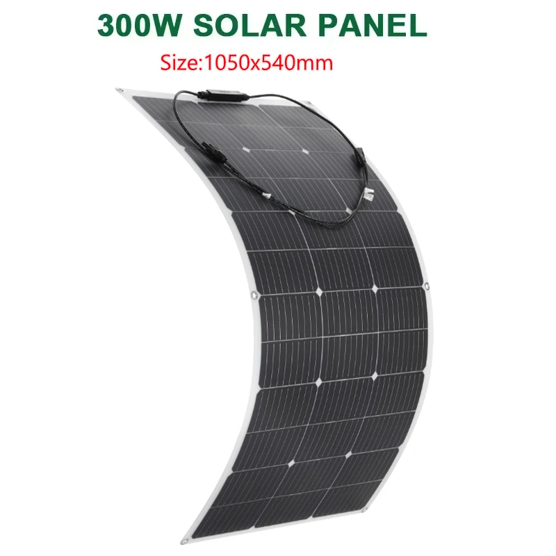 600W 300W Solar Panel Kit 18V Flexible Monocrystalline Solar Cell Power Charger