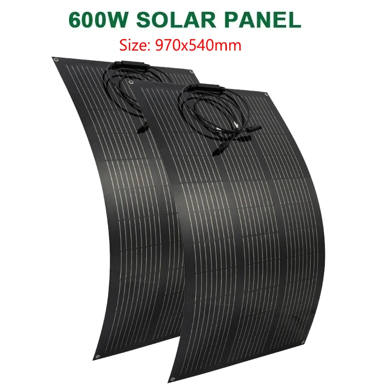600W 300W Solar Panel Kit 18V Flexible Monocrystalline Solar Cell Power Charger