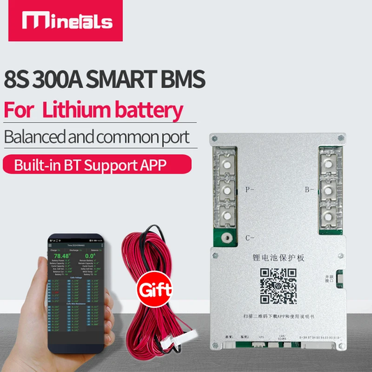 JK 4S-8S 300A Smart BMS 2A Active Balance Built-In BT APP JK-B2A8S30P 12V 24V LF