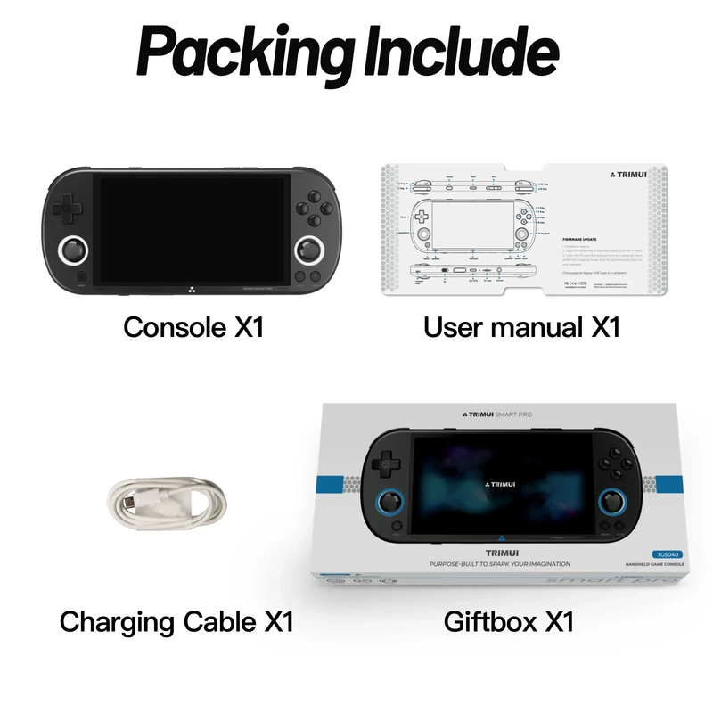 Smart Pro Handheld Game Console 4.96'' IPS Screen Linux System Joystick RGB Ligh