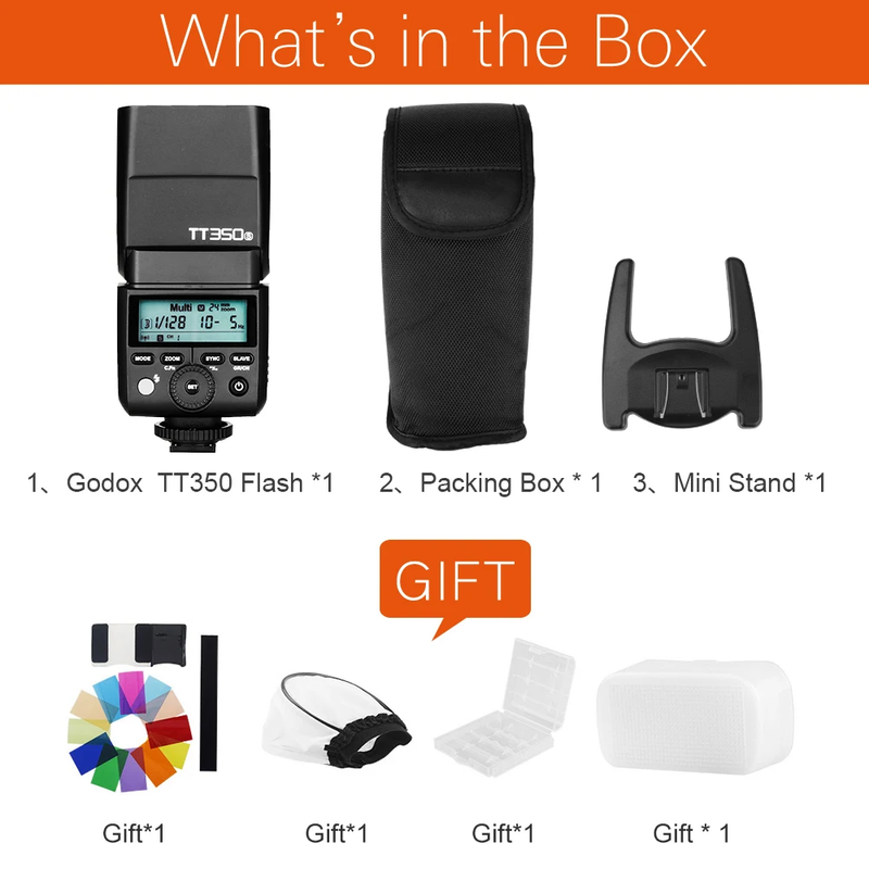 Godox TT350 Mini Speedlite TT350C TT350N TT350S TT350F TT350O TT350P Camera Flas