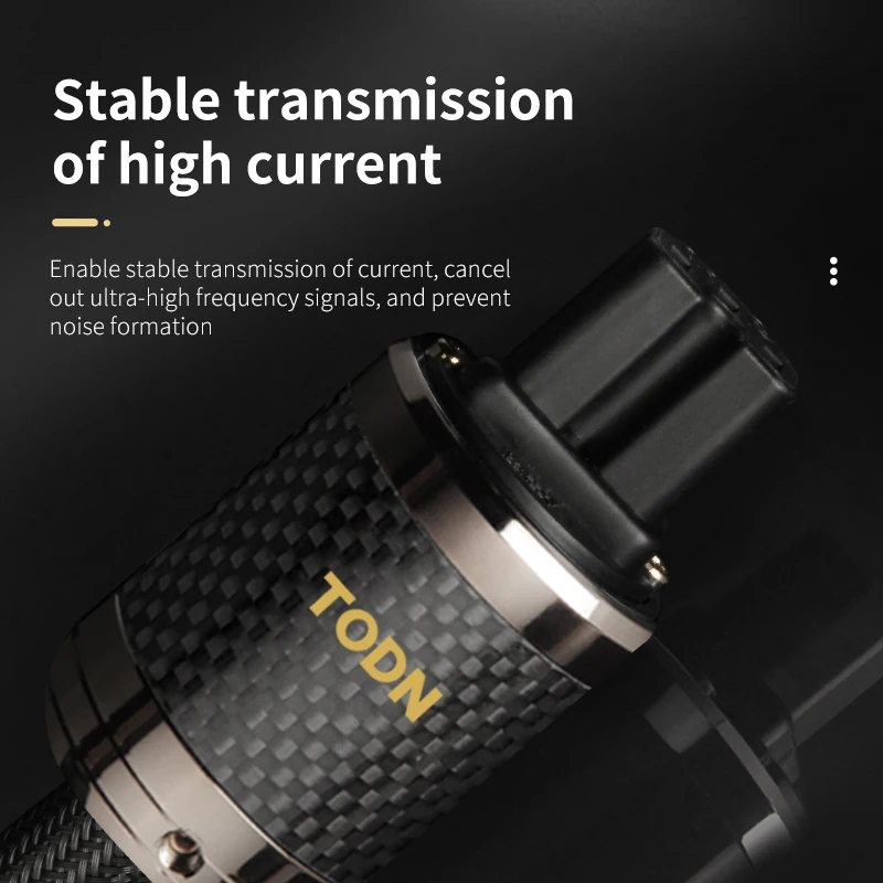 Power Cable Hifi OCC&OFC High-End Audio Cable EU/US Carbon Fiber Plug Rhodium Pl