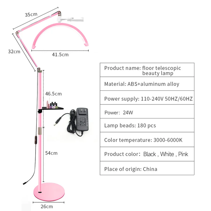 GX490 Ring Light Half Moon LED Lamp Stream Deck Floor Video Light Fill Light 300