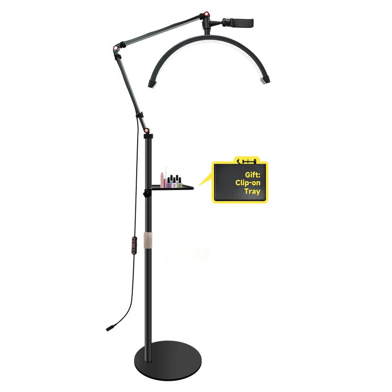 GX490 Ring Light Half Moon LED Lamp Stream Deck Floor Video Light Fill Light 300