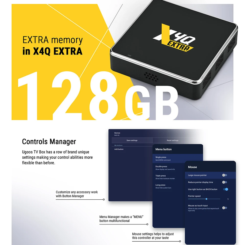 Ugoos X4Q Pro TV BOX Android 11 Smart TV Box S905X4 DDR4 4GB 32GB Wifi 1000M X4