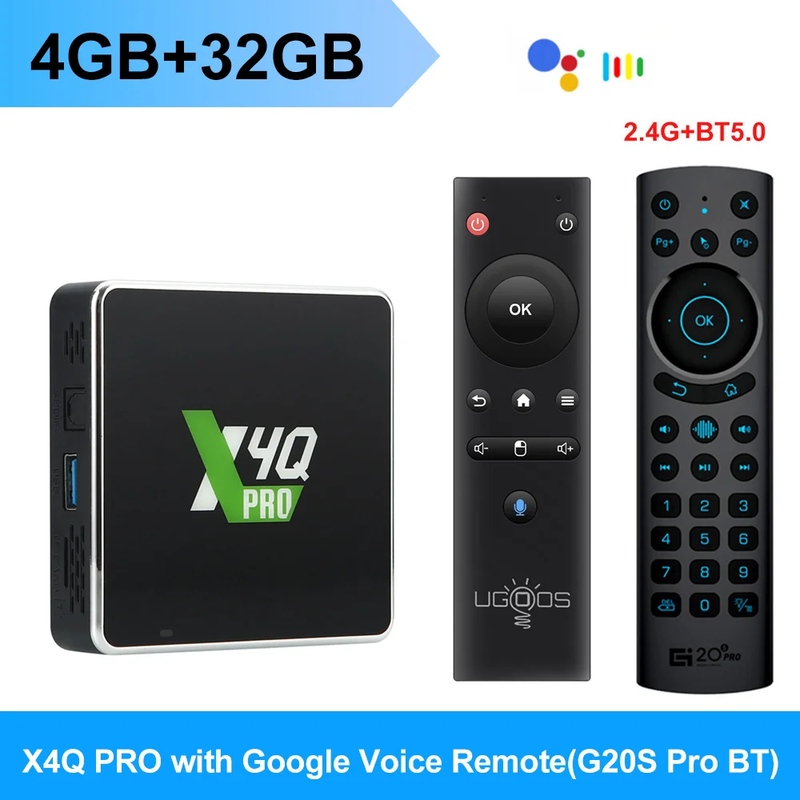 Ugoos X4Q Pro TV BOX Android 11 Smart TV Box S905X4 DDR4 4GB 32GB Wifi 1000M X4