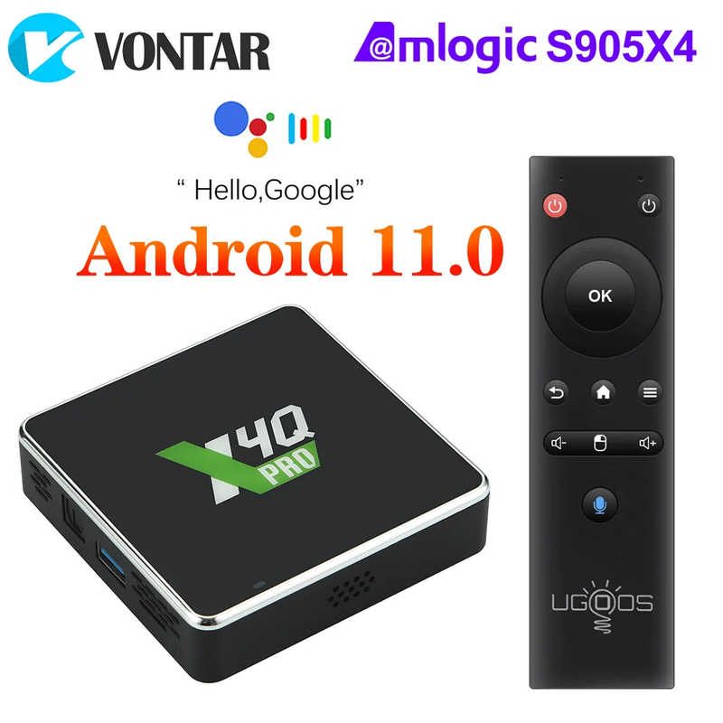 Ugoos X4Q Pro TV BOX Android 11 Smart TV Box S905X4 DDR4 4GB 32GB Wifi 1000M X4