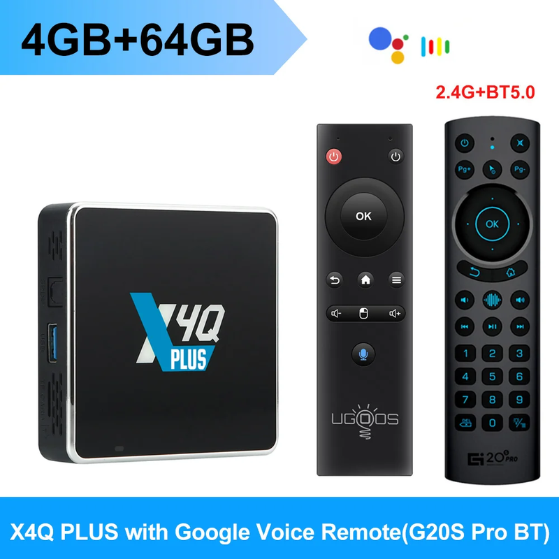 Ugoos X4Q Pro TV BOX Android 11 Smart TV Box S905X4 DDR4 4GB 32GB Wifi 1000M X4