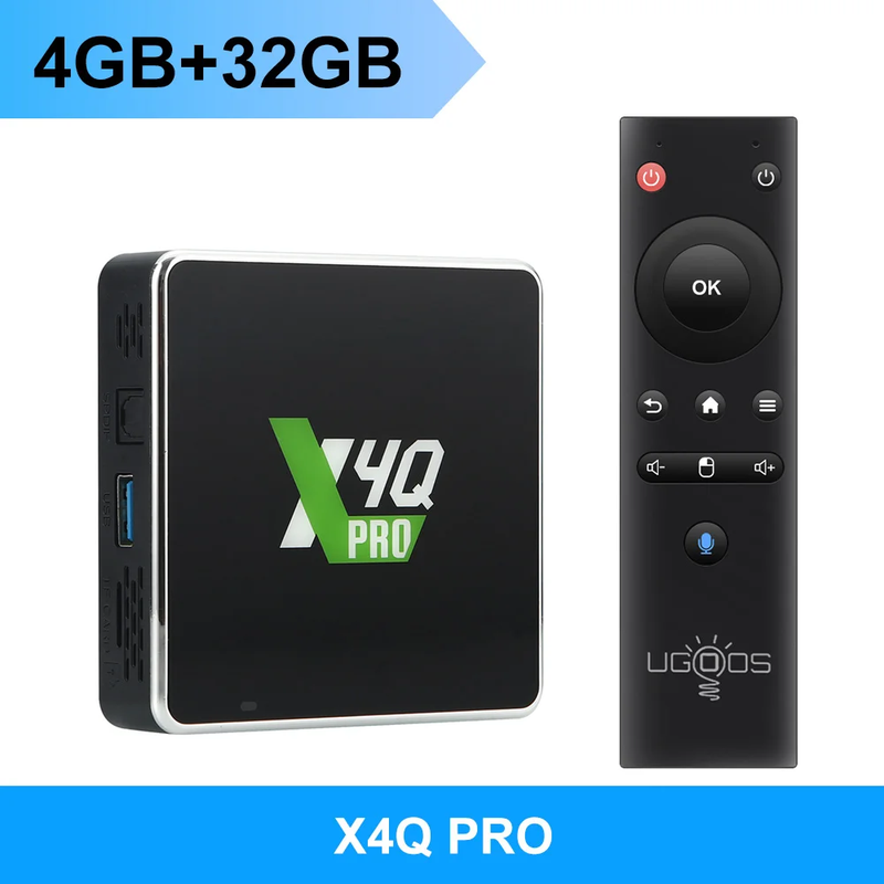 Ugoos X4Q Pro TV BOX Android 11 Smart TV Box S905X4 DDR4 4GB 32GB Wifi 1000M X4