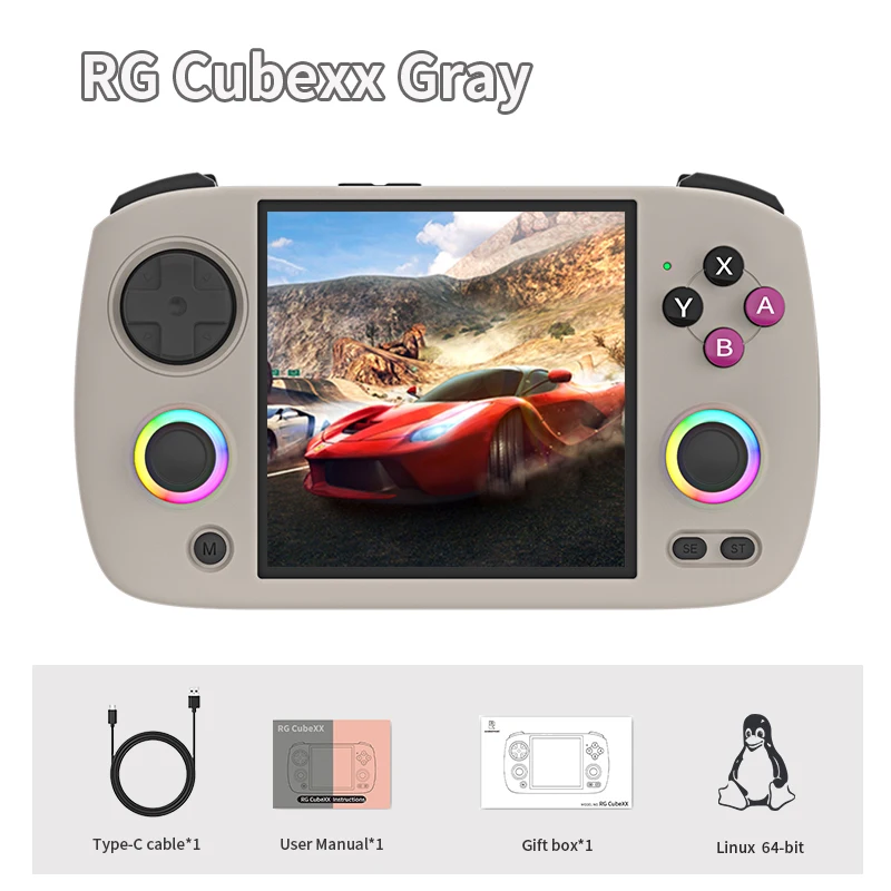 RG Cubexx Handheld Game Console 3.95'' IPS 720*720 Screen Linux WIFI Bluetooth Hd