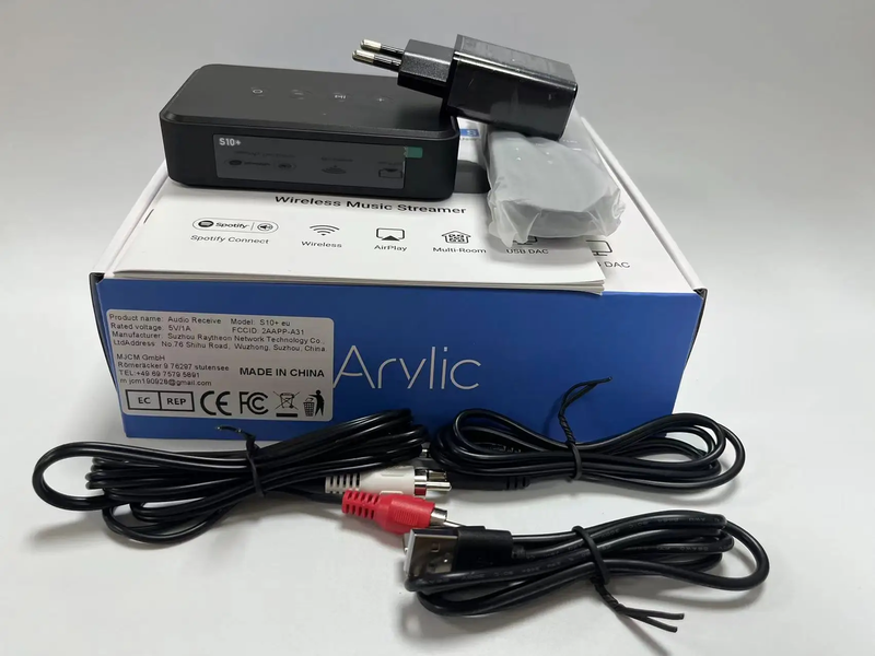 S10+ Wifi Bluetooth 5.0 Audio Receiver, Wireless Multiroom Home Stereo Music Rec