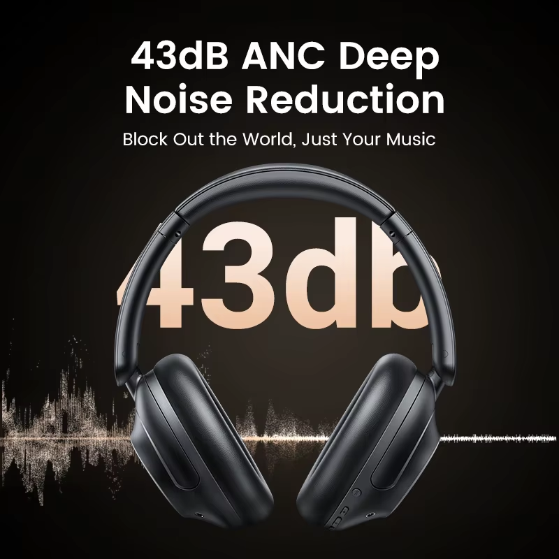 Hitune Max5 Hybrid Active Noise Cancelling Headphones APP Hi-Res LDAC Sound Blue