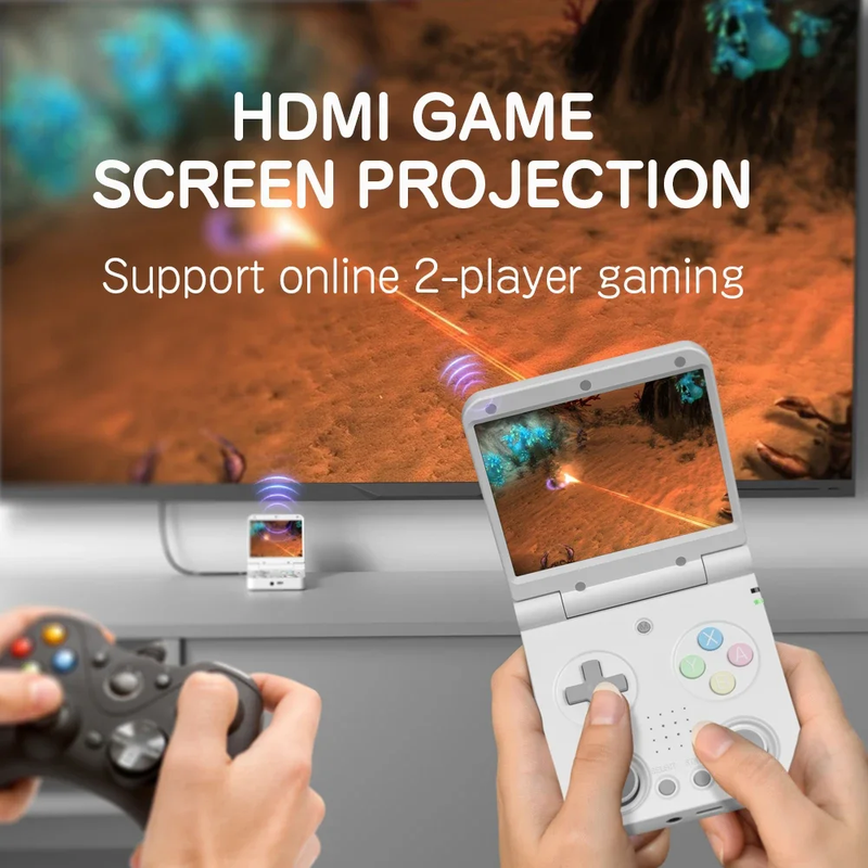 AMPOWN  Flip Fold Handheld Game Players Consoles Portable Video Game 3.5'' IPS L