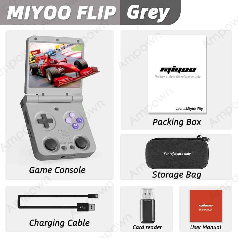 AMPOWN  Flip Fold Handheld Game Players Consoles Portable Video Game 3.5'' IPS L