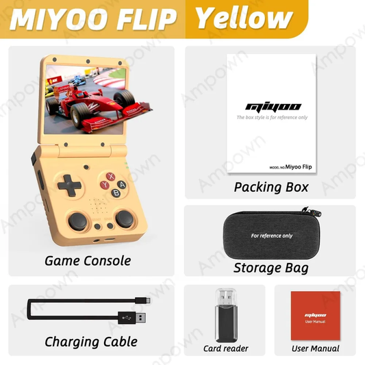 AMPOWN  Flip Fold Handheld Game Players Consoles Portable Video Game 3.5'' IPS L