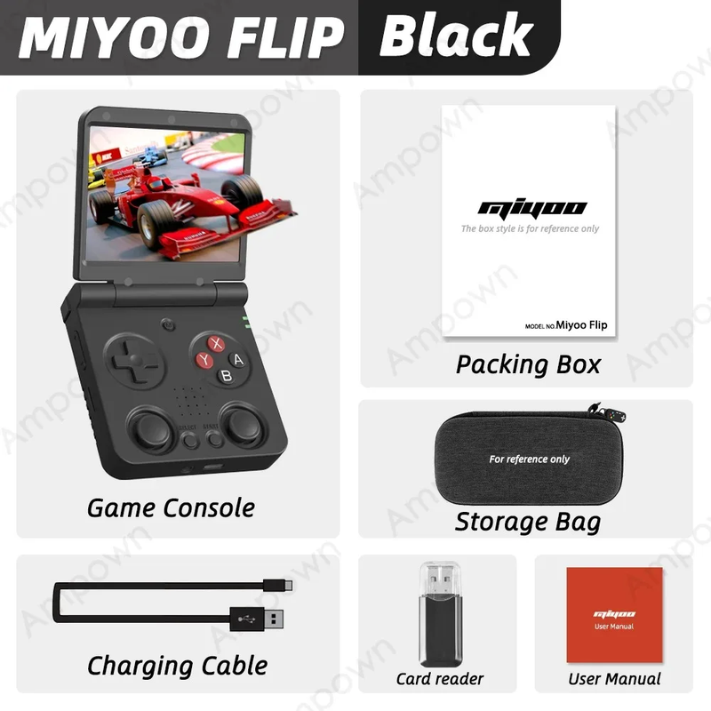 AMPOWN  Flip Fold Handheld Game Players Consoles Portable Video Game 3.5'' IPS L