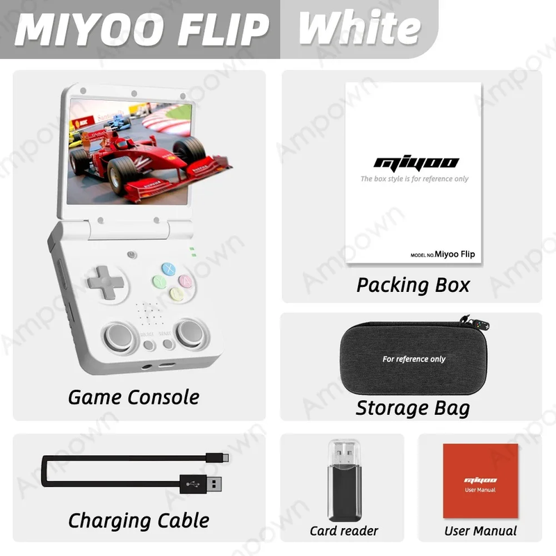 AMPOWN  Flip Fold Handheld Game Players Consoles Portable Video Game 3.5'' IPS L
