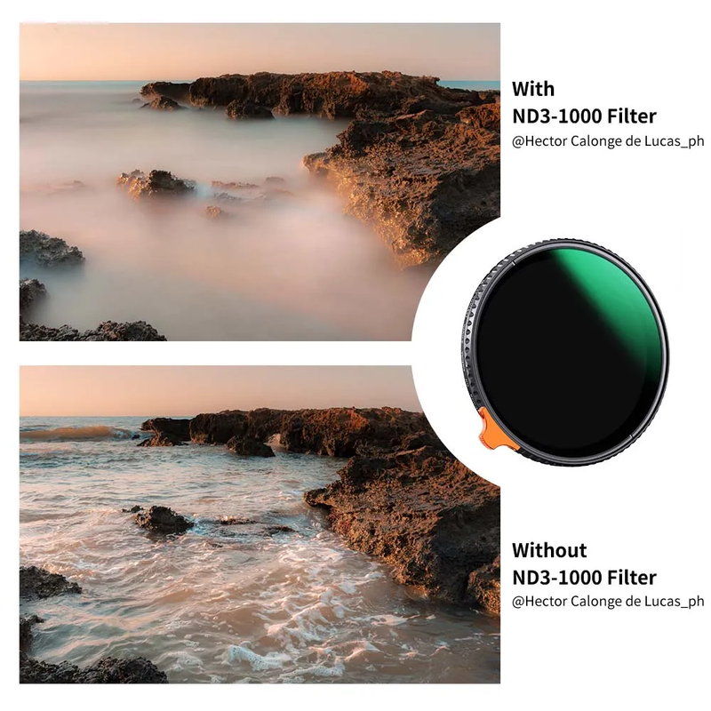 Variable ND Filter ND3 to ND1000 Multi Coated Adjustable Camera Lens Filters 49M