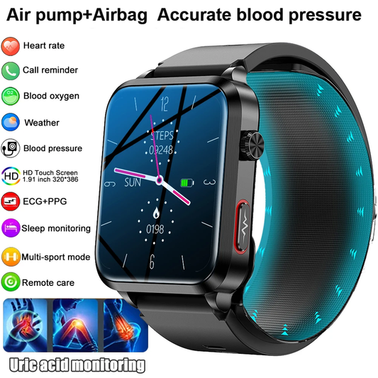 2025 New Air Pump ECG Smart Watch Men Airbag Health Watch for Huawei True Accura