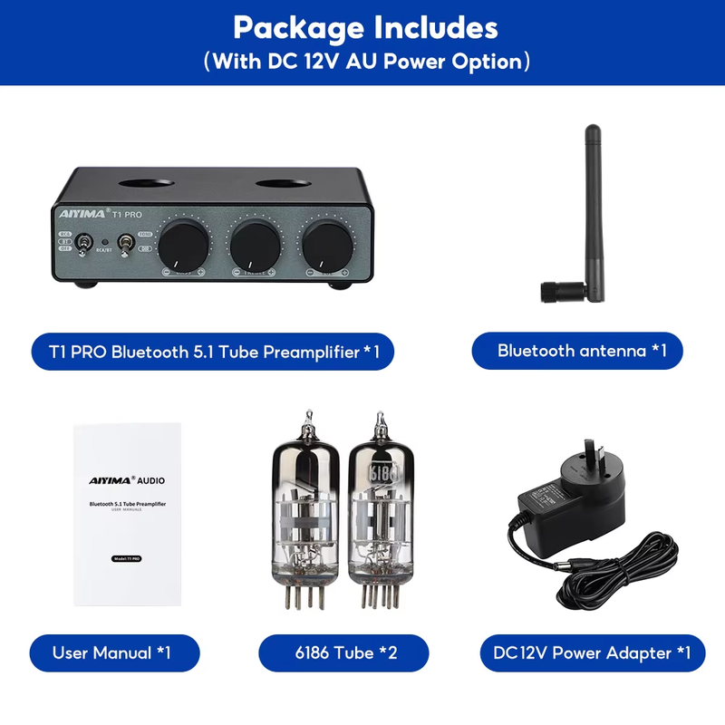 T1 PRO Vacuum Tube Preamplifier Amplifiers Home Audio RCA Bluetooth Input Bass T