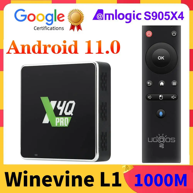 X4Q Cube PRO plus Extra Amlogic S905X4 TV Box Android 11 Winevine L1 AV1 CEC HDR