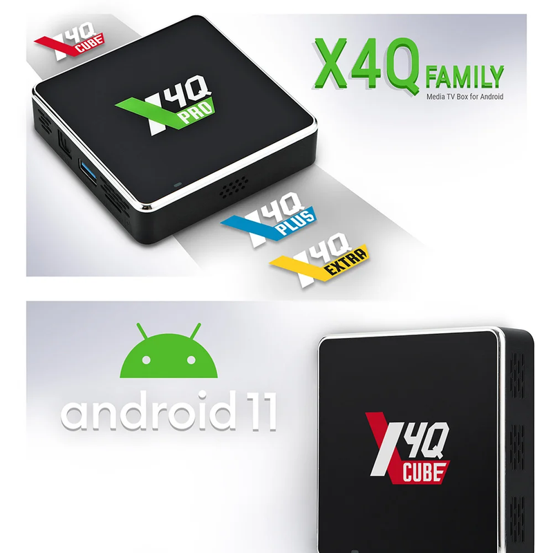 X4Q Cube PRO plus Extra Amlogic S905X4 TV Box Android 11 Winevine L1 AV1 CEC HDR