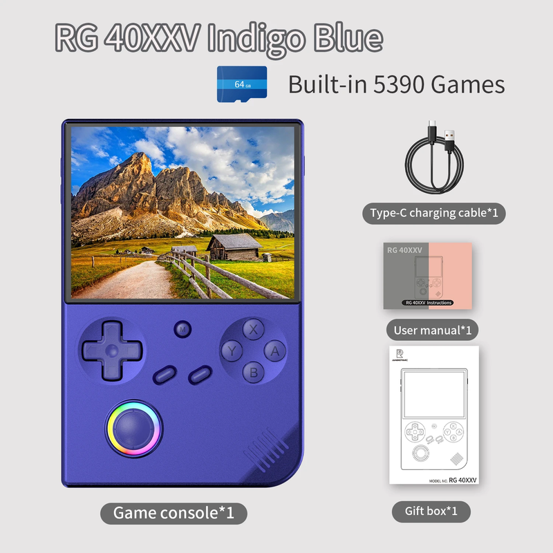 RG 40XXV RG40XXV Handheld Game Console Linux 64 Bit 4'' IPS Screen 3200Mah RGB Jo