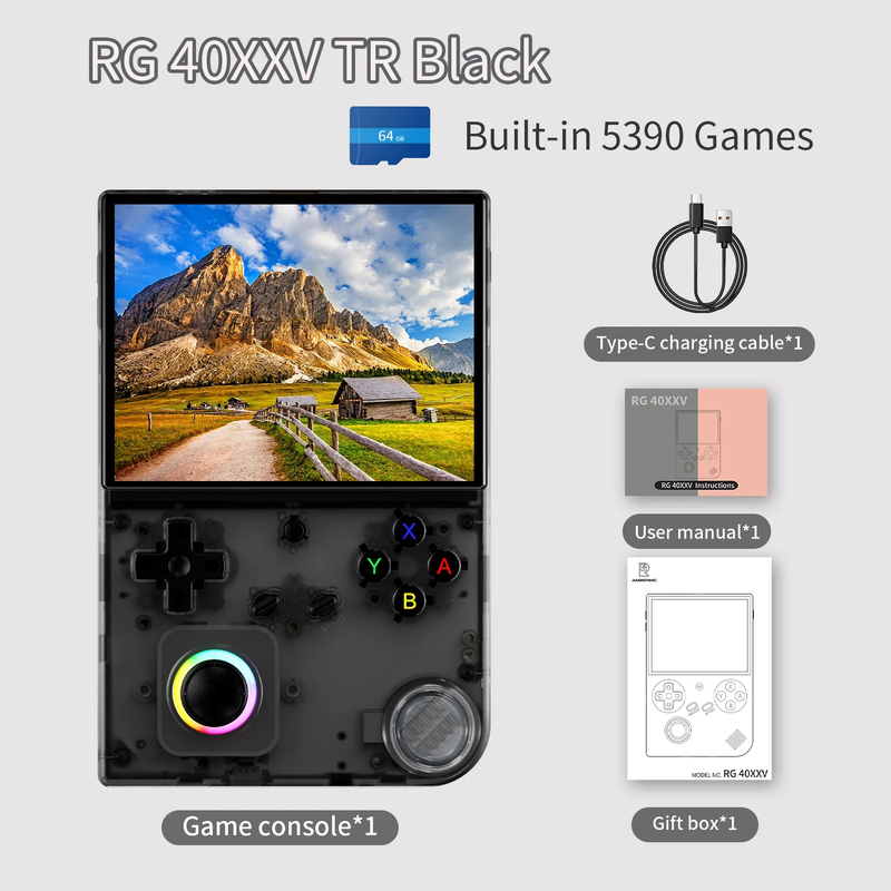 RG 40XXV RG40XXV Handheld Game Console Linux 64 Bit 4'' IPS Screen 3200Mah RGB Jo