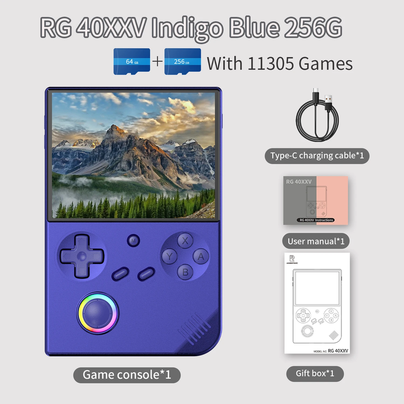 RG 40XXV RG40XXV Handheld Game Console Linux 64 Bit 4'' IPS Screen 3200Mah RGB Jo